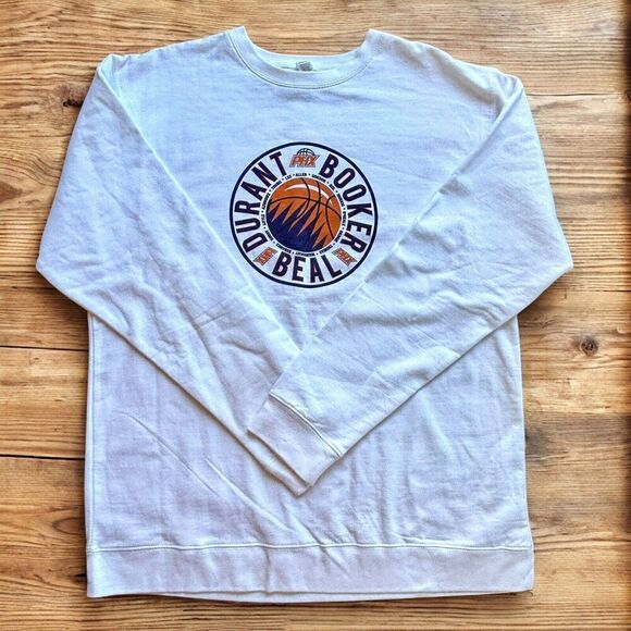 NBA Tops - NBA Phoenix Suns Team Print White Soft Long Crewneck Sweatshirt Women's XL NWOT